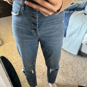A &F ultra high rise mom jean